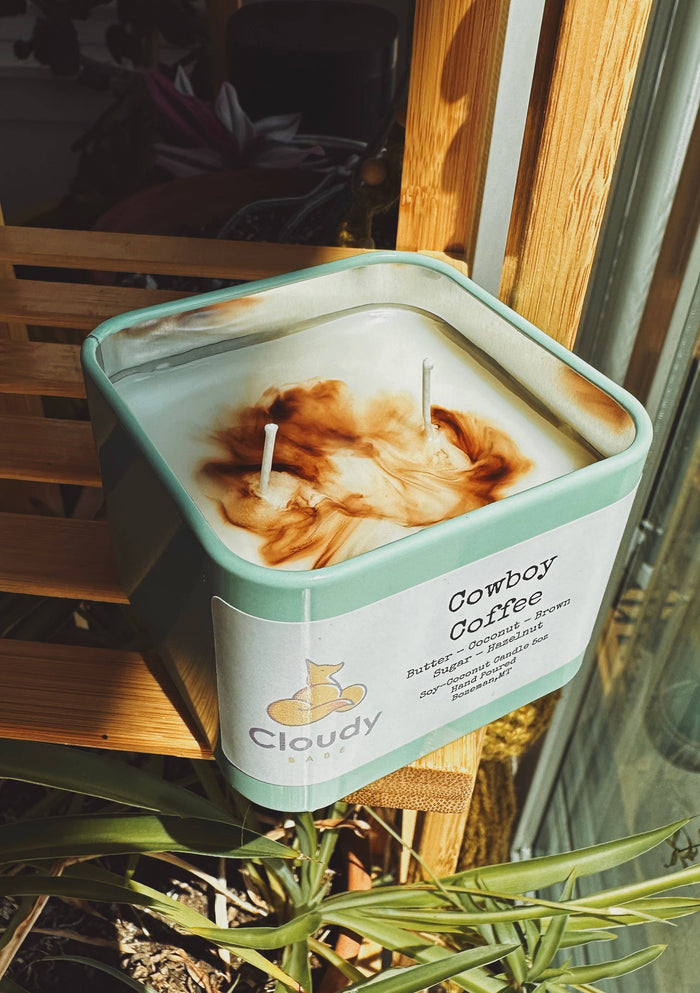 Cloudy Babe - Cowboy Coffee Candle: Mint Green Tin-Briar & Ivy