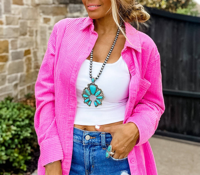 Boho Ranch Shop - Western Statement Squash Blossom Stone Necklace: White