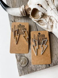 Rhinestone Pave Thunderbolt Earrings-Briar & Ivy